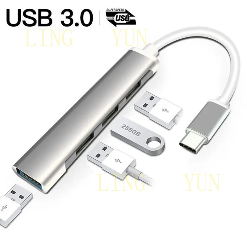 

Многопортовый USB-C хаб-разветвитель Z-типа (1-в-4) для компьютера