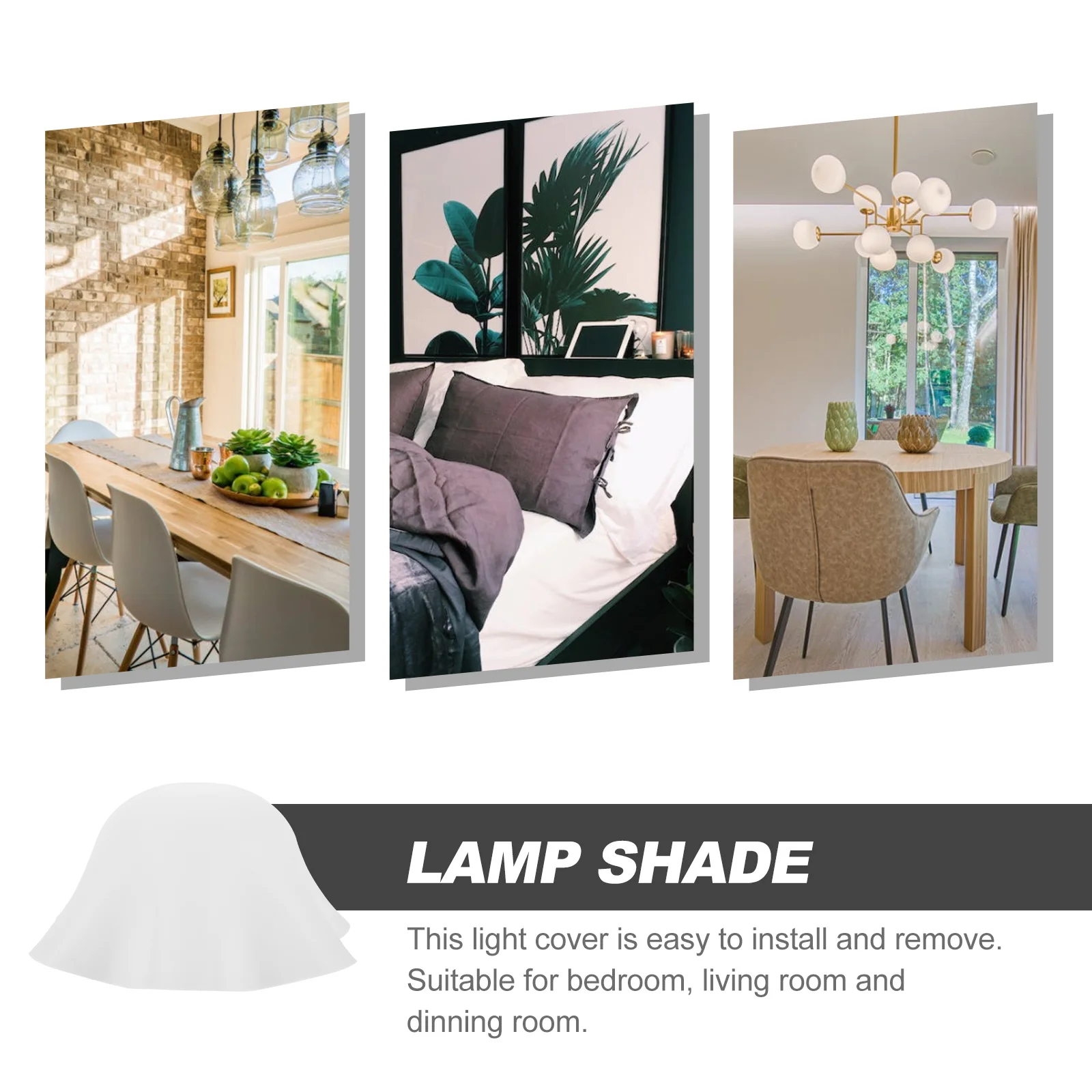 

White Acrylic Lamp Shade Pendant Replacement Soft Light Cover Decorative Ceiling Chandelier Lamp Shade for Bedroom Living Room