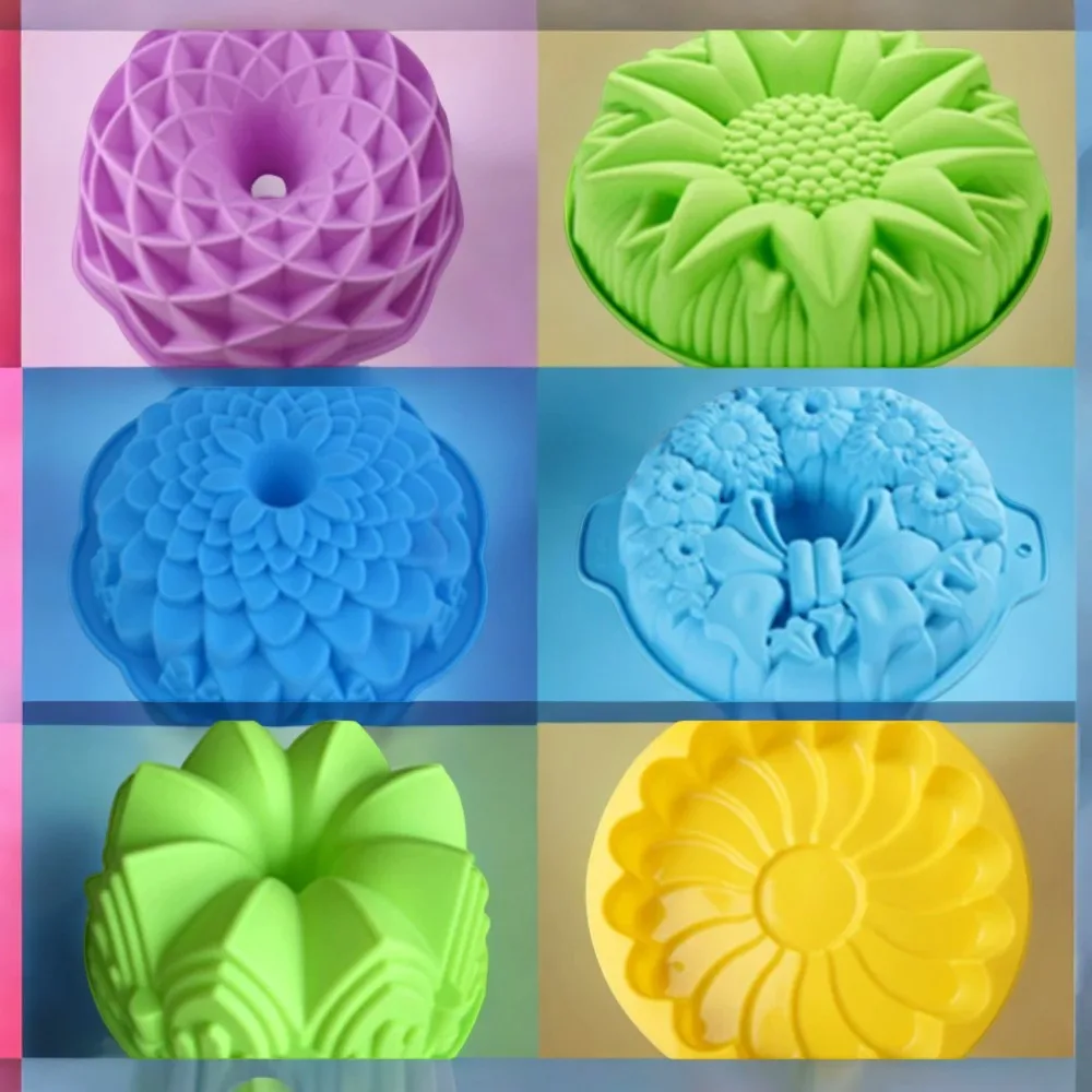 Large Silicone Flower Crown Cake Molds - 3D Shape Bakeware for Big Cakes, Bread, and Pastries - Pizza Pan and DIY Baking Tools f