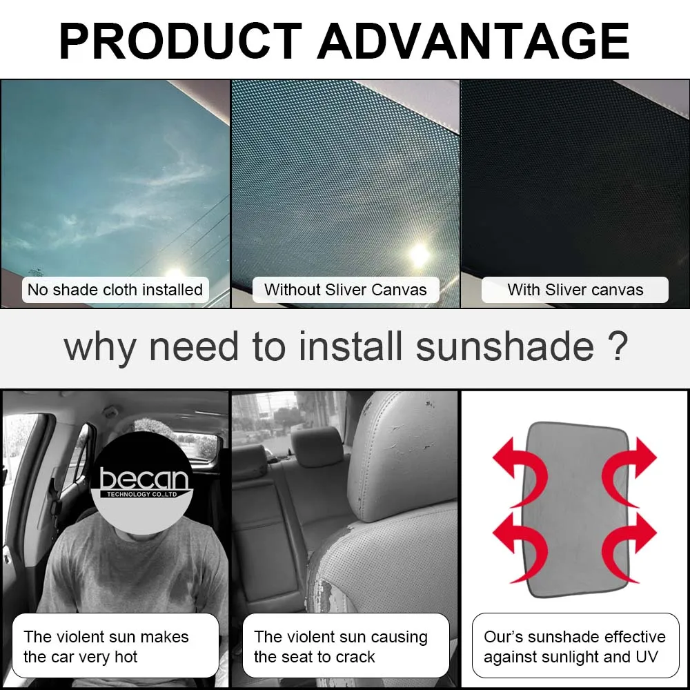 For Tesla Model 3 2024 Highland Sun Roof Shade Skylight Blind Shading Front Rear Side Window Glass Sunroof Full Cover Sunshade