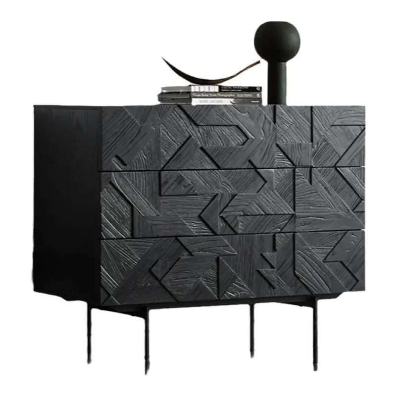 

and ancient style three-pump chest cabinet, locker, modern Italian simple retro side cabinet, entrance cabinet