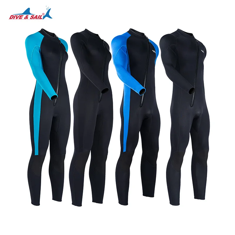 Wet Suits for Women Men Full Body 3MM Neoprene Wetsuit Diving Suit in Cold Water, Long Sleeves Front Zip Scuba One-piece UPF50+