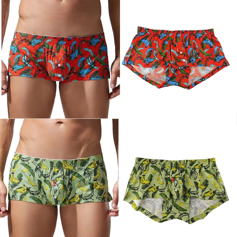 

SEOBEAN Men's Printed Boxer Briefs Vibrant Tropical Animal Pattern Trunks Comfortable Breathable Cotton Underwear Underpants