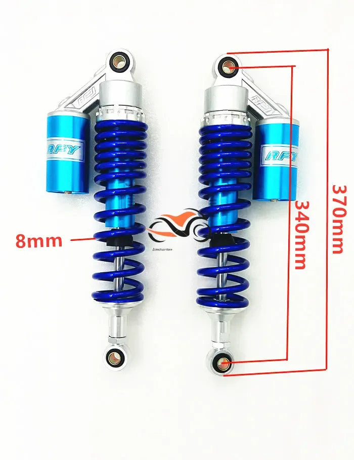 340MM 8mm spring Motorcyc Shock Absorbers for BMW Pursang 250 TRIUMPH HINCKLEY BONNEVILLE T/100 SE Yamaha VMAX V-MAX gold yellow