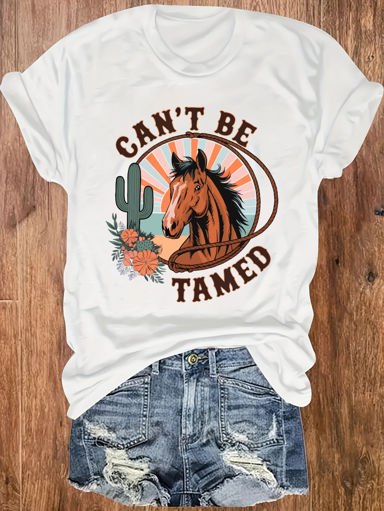 

women's plus size tank top Horse Cactus Sunburst Rope Wild Suitable for sports and daily wear summer fashion tops, summer casual