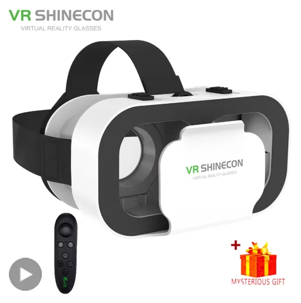 Shinecon 3D VR Glasses Virtual Reality Viar Goggles Headset Devices Smart Helmet Lenses For Cell Phone Mobile Smartphones Viewer