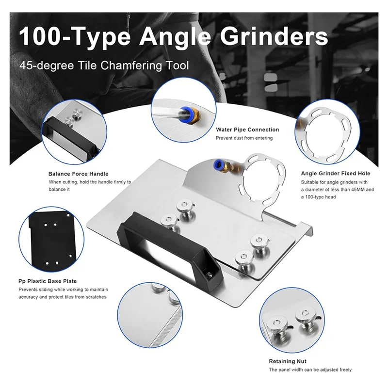 

Angle Grinder Stand Set,6Pcs For Tile 45° Chamfer Cutting,Angle Grinder Stand Grinder Holder,For 100-Type Angle Grinder-A73I
