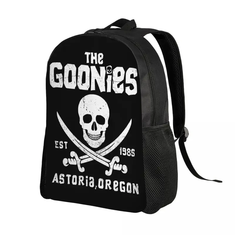 Custom The Goonies Backpacks for Women Men School College Students Bookbag Fits 15 Inch Laptop Comedy Film Skull Pirate Bags