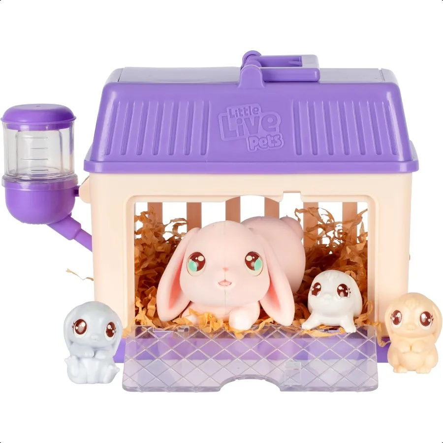 

Мини-интерактивный игрушечный набор Little Live Pets Bunny, игровой набор с 3 сюрпризами для малышей, 20 звуков, аксессуары для кроликов для девочек