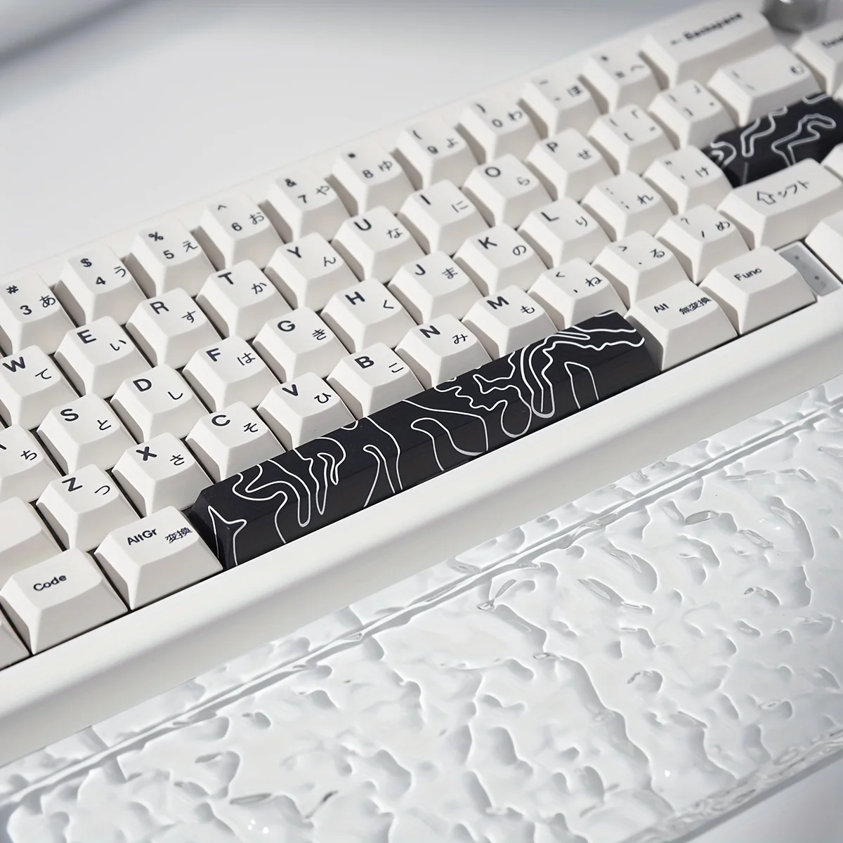 Black Terrain Map Space ESC Keycap Set for Mechanical Keyboards - DIY Keycaps - PBT Material - Original Height