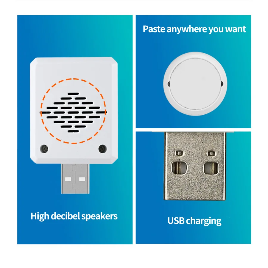 RF 433MHz Wireless Doorbell DC 5V USB Remote Controll Receiver Round Single Button Transmitter Door Bell Calls 30 Ringtongs