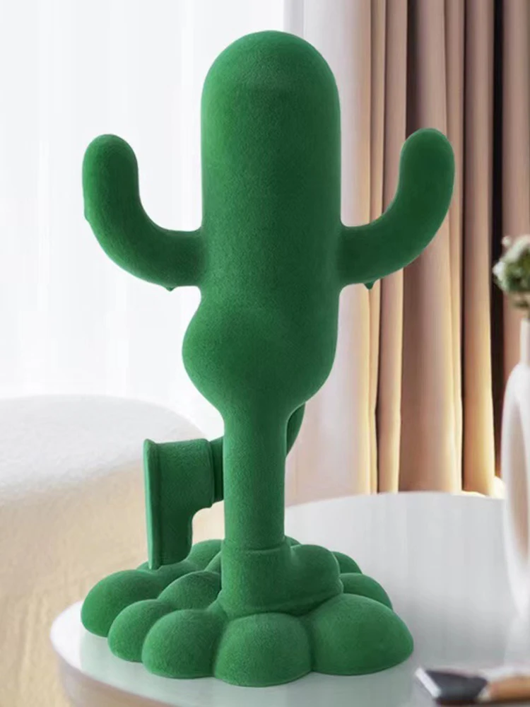 Home Decor Decoration Decoration Abstract Plush Abstract Cactus Statue Decorations Resin Plush Crafts Gifts