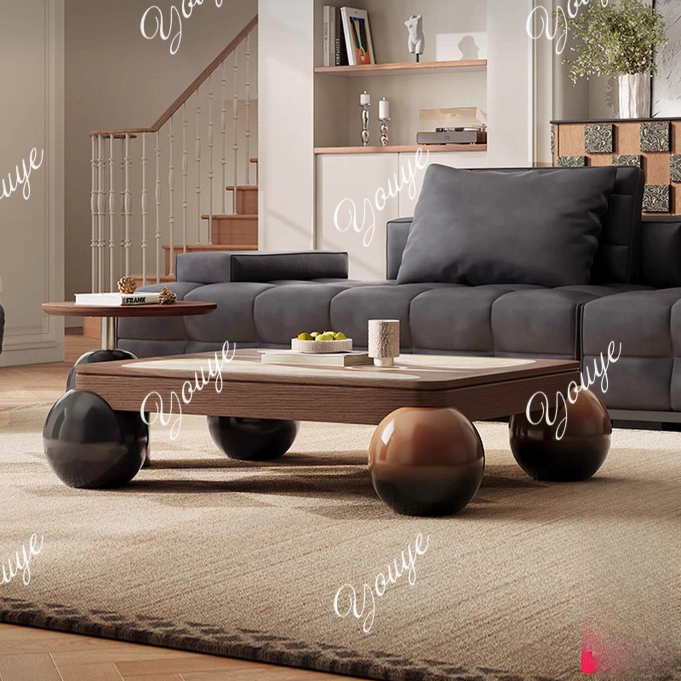 

Italian minimalist coffee table combination living room home medieval style designer light luxury high-end art small apartment