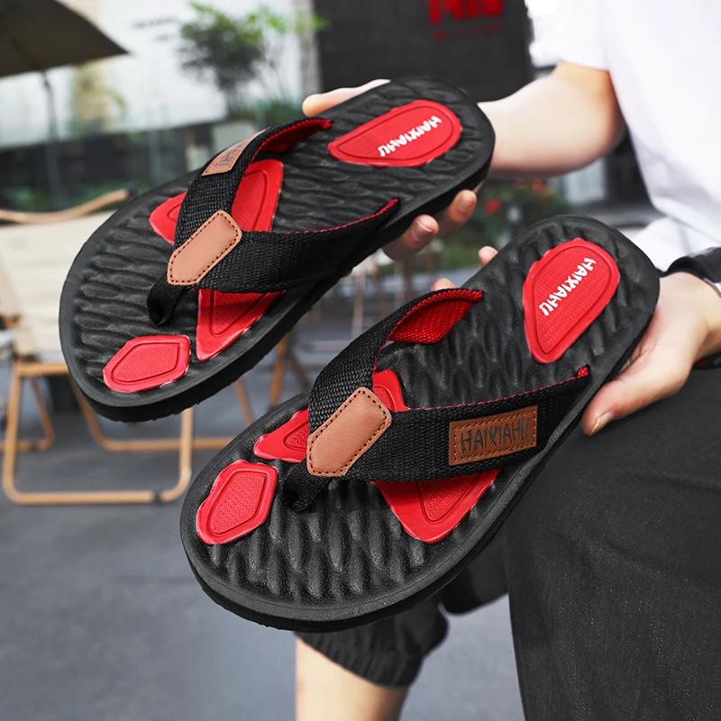 عالية الجودة ماركة الرجال الوجه يتخبط الصيف شاطئ الوجه يتخبط الرجال موضة تنفس عادية الرجال نعال شاطئ أحذية الصيف في الهواء الطلق