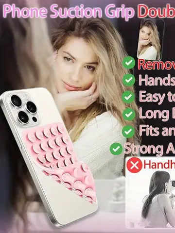 Silicone Suction Cup Phone Mount Hands-Free Mobile Stand Airplane Travel Essential Compatible with Any Smartphone