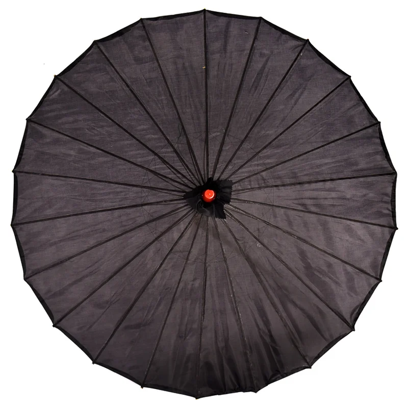 Black Ultra Light Decorative Shade Personal Sun Summer Umbrella Windproof Dance Oil Paper Silk Umbrella Parasol Small Sunshade