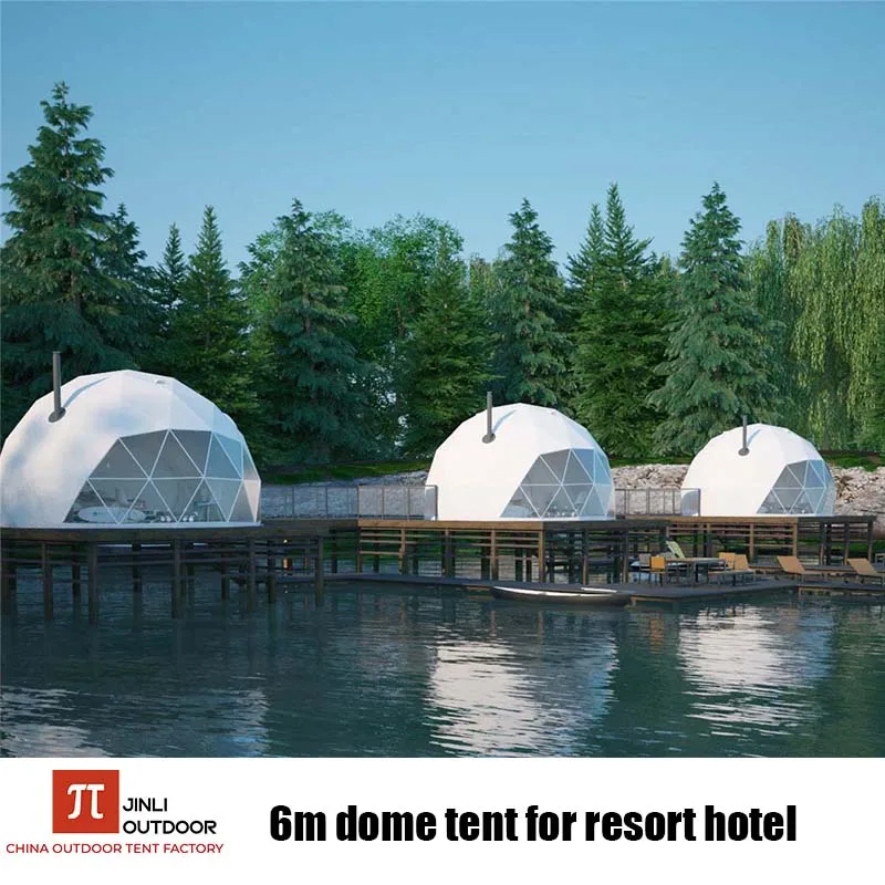 【JINLI OUTDOOR】Transparent Glass House Resort Glass PVC Dome Hotel Geodesic Dome Tent Dome House