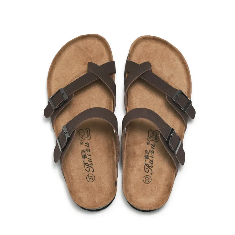 2022 Women Summer Fashion Cork Sandals Beach Gladiator Buckle Strap Sandals Shoes women Flat Casual Beach Sandals Size 35-45