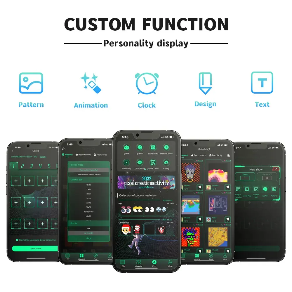 New Flexible LED Screen with Devil's Eyes Feature Digital Truck Car Shop Advertisement Entertainment APP Control Light Condition