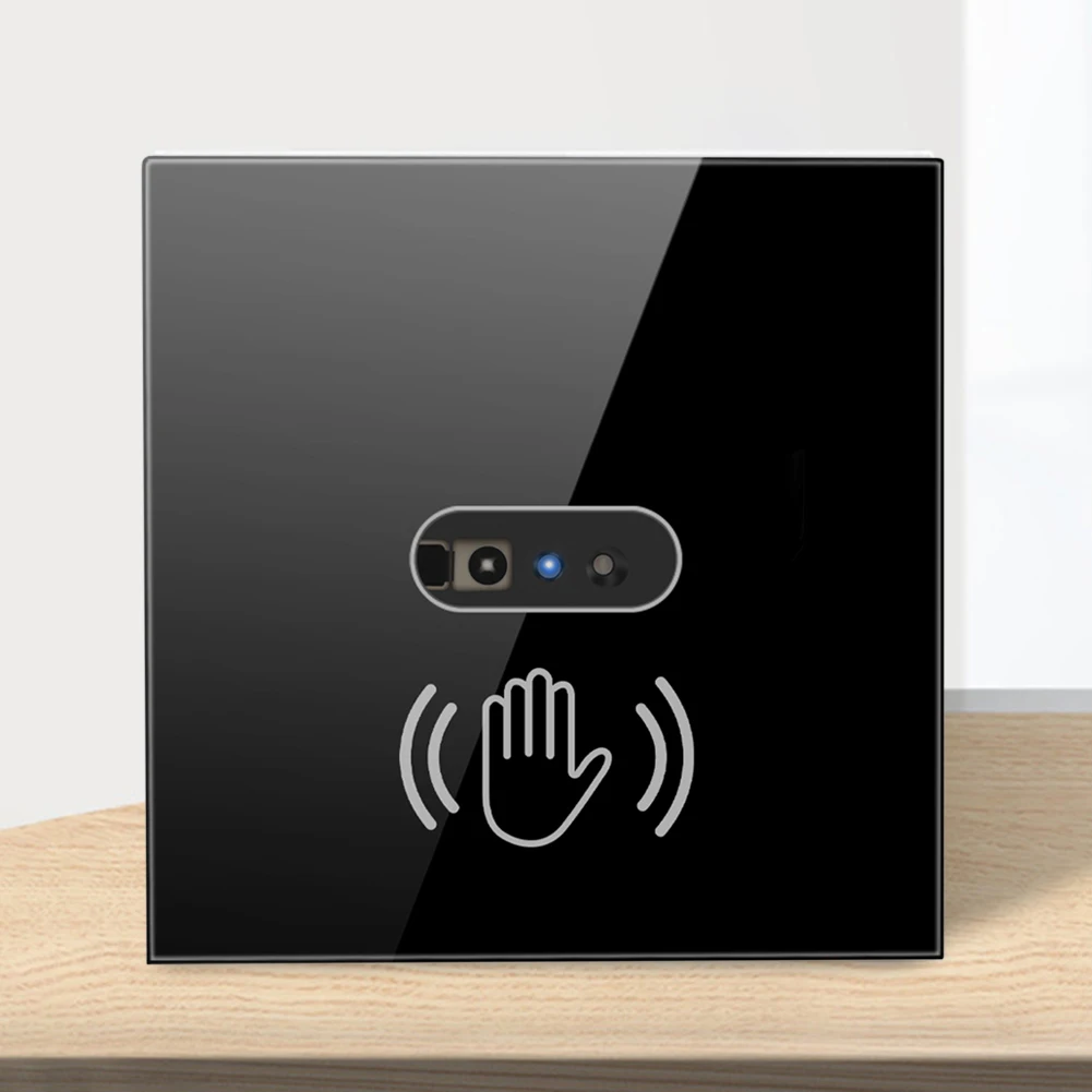 100-240V Smart Panel Switches Infrared Wave Induction EU Plug Intelligent Glass Panel Neutral Wire Required for Kitchen Bathroom