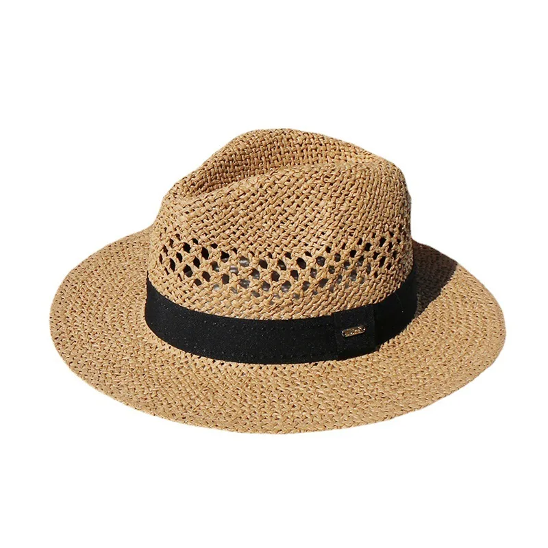 Korean Fashion Paper String Hand-knitted Pattern Hollow Traveling And Shopping Billycock Fedora Hat Sunshade Summer Straw Hat