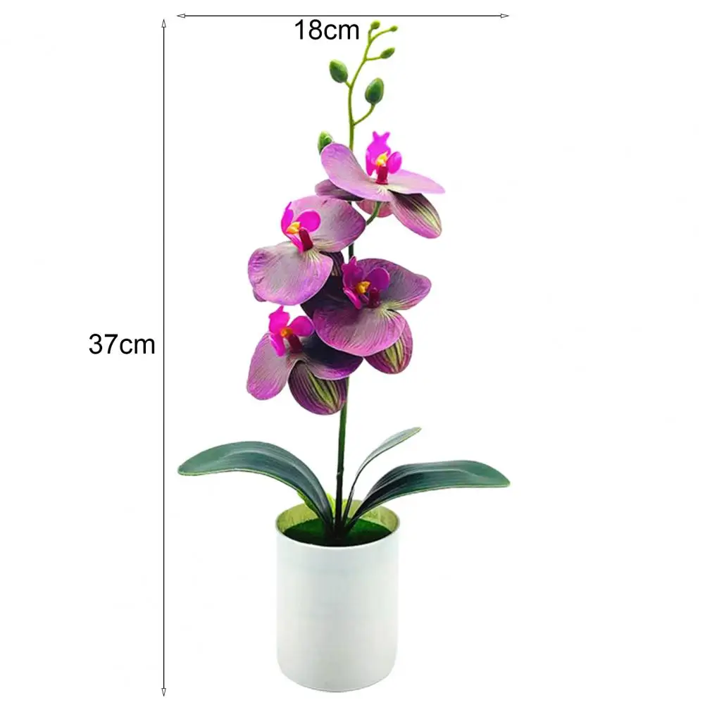 Bright-colored Artificial Plant UV-resistant Reusable Modern Wedding Decorative Artificial Orchid Flower with Pot