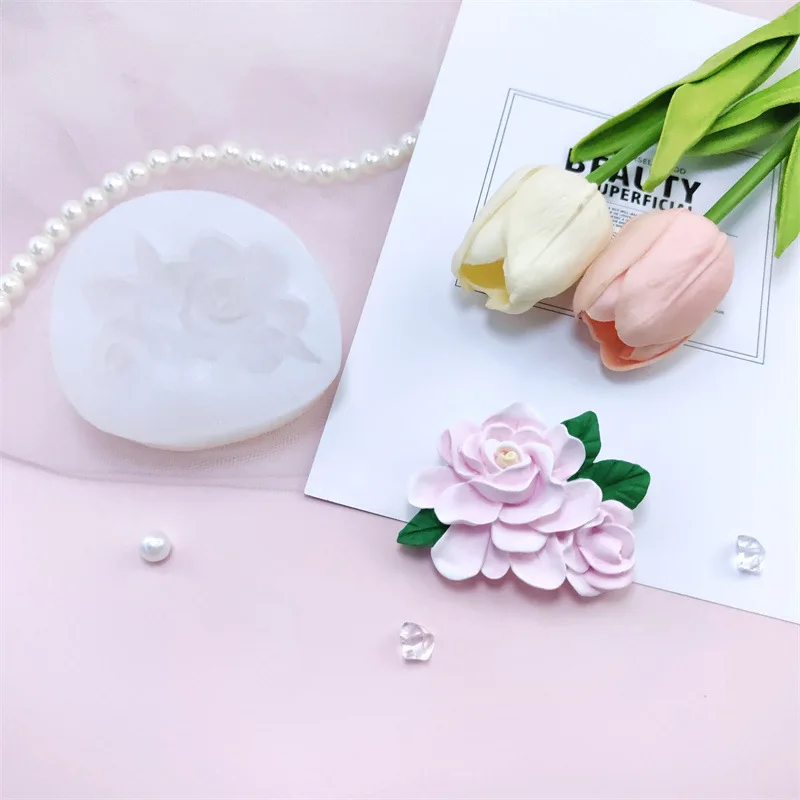 Shape of Gardenia Flower ﻿Silicone Mold DIY Candle Mold for Candle Making Chocolate Baking Fondant Cake Mold