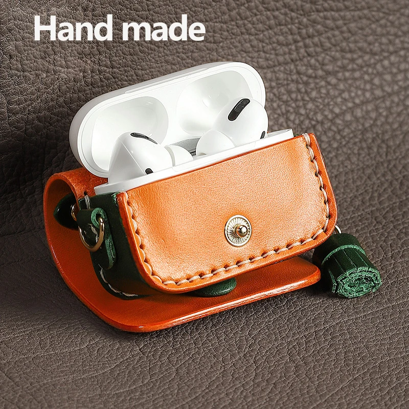 Genuine Leather Case for AirPods Pro Luxury Real Skin for Apple AirPods Pro Cover Bluetooth Earphone Accessory Handmade