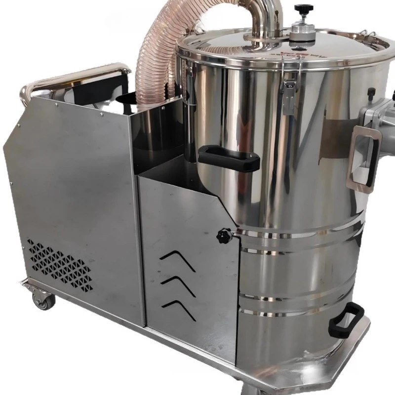 

304 stainless steel mirror industrial vacuum cleaner with high pressure scroll fan 30 liters 80 liters bucket strong