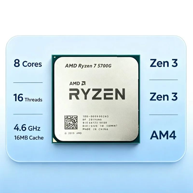 Socket AM4 Upgrade CPU AMD Ryzen 7 5700G R7 5700G 8C16T 4.6GHz 16MB L3 Cache Built-In Graphics Without Cooler