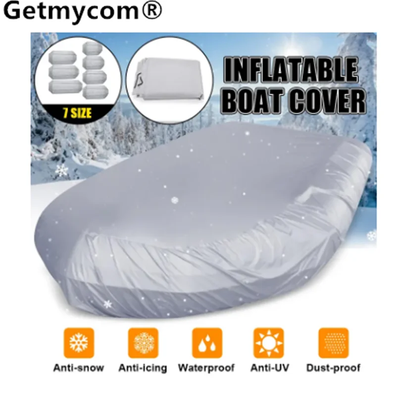 

for Marine Boat Cover 7.5-17ft Waterproof Dustproof Anti UV Ice Snow Inflatable Boat Dinghy Fishing Rubber Boat Kayak Sun Cover