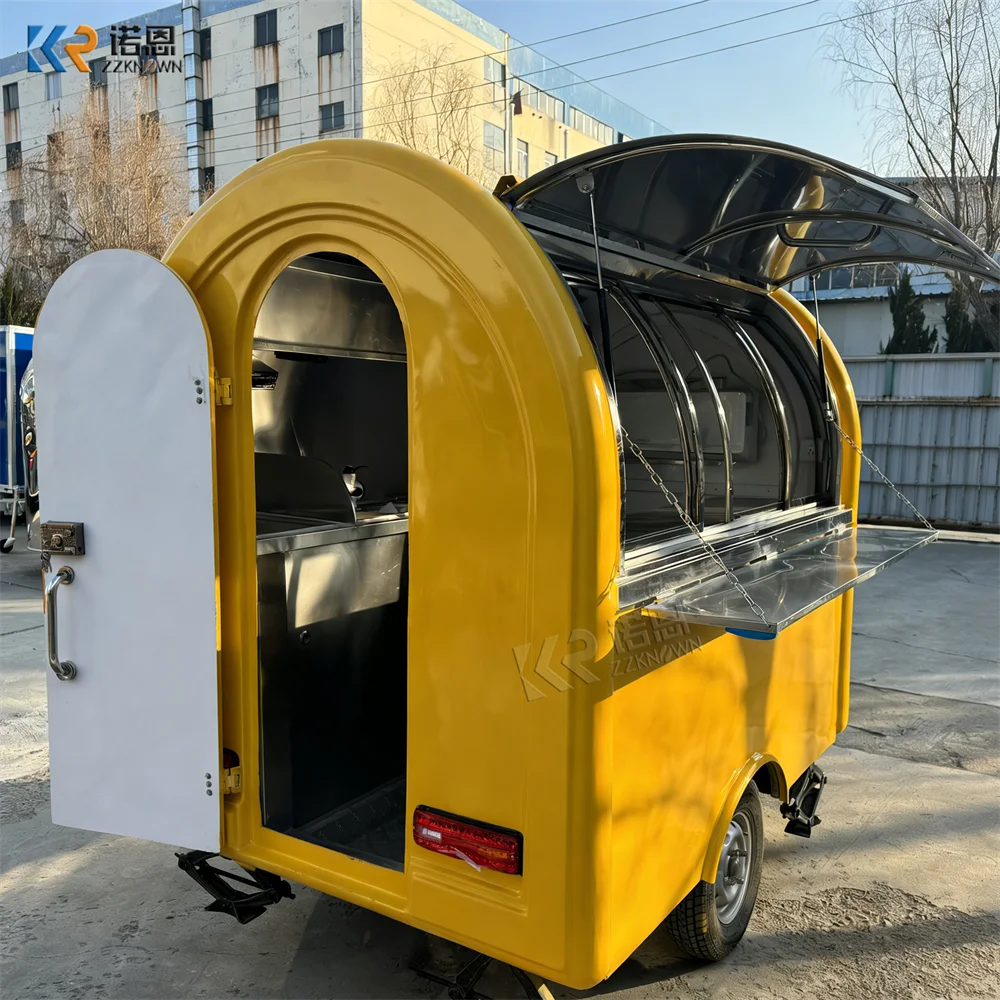 

Custom Fast Food Truck BBQ Pizza Ice Cream Cart Mobile Kiosk Street Mobile Concession BBQ Food Trailer With Full Kitchen
