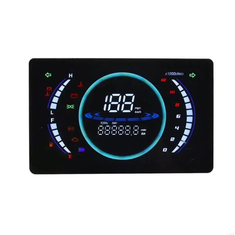 

D5BE Adjustable Universal Motorcycle LCD Speedometer RPM Odometer Temperature Gauge 12V