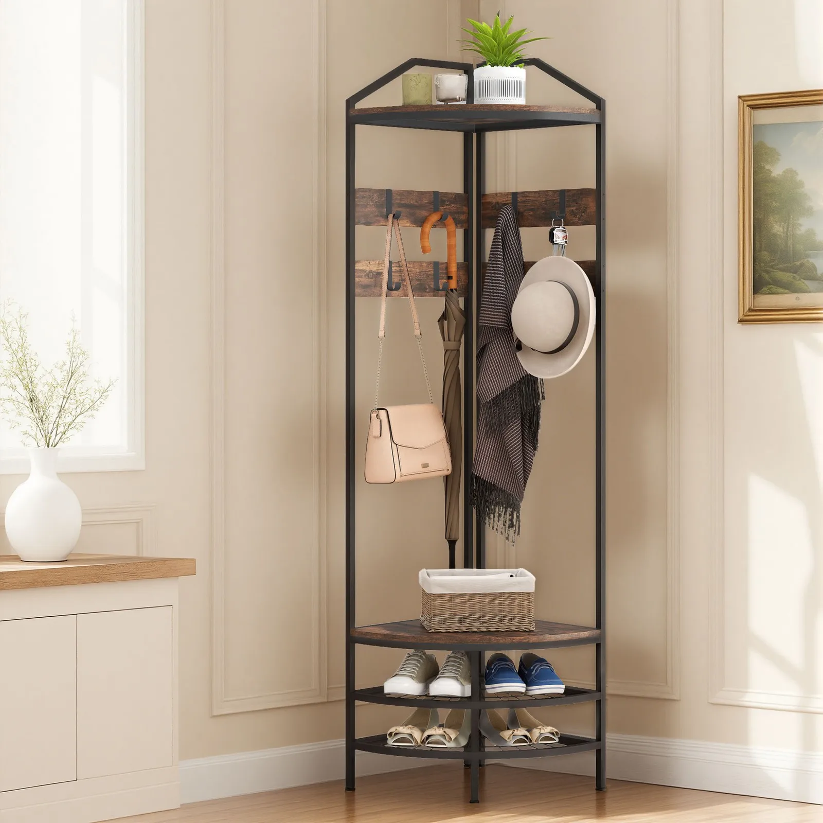 Corner Hall Tree, C…