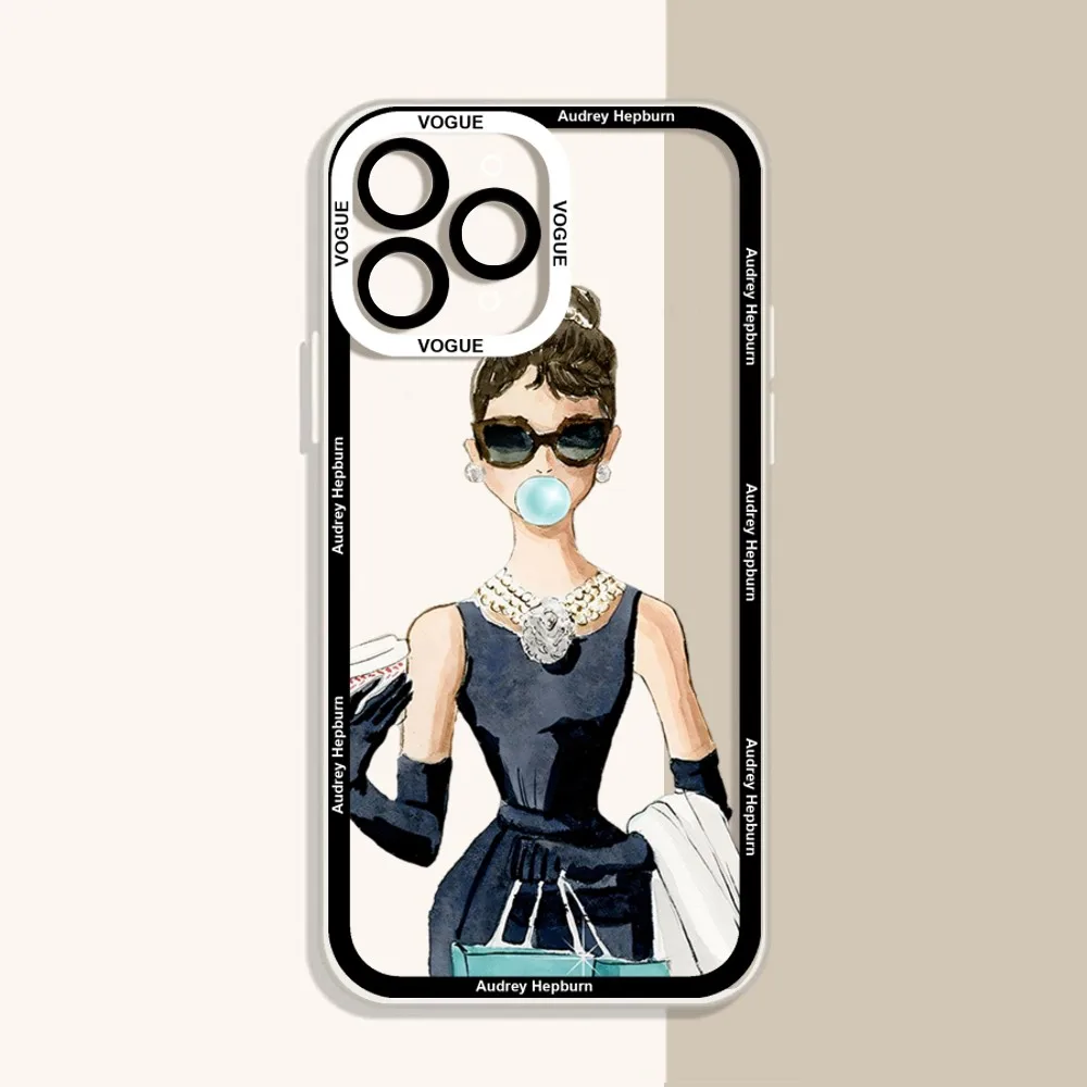 Audrey Hepburn Breakfast At Tiffany\'s Phone Case For IPhone 12 11 13 14 Pro Max XR XS Max X Iphone15 15pro 7 8 Plus Case