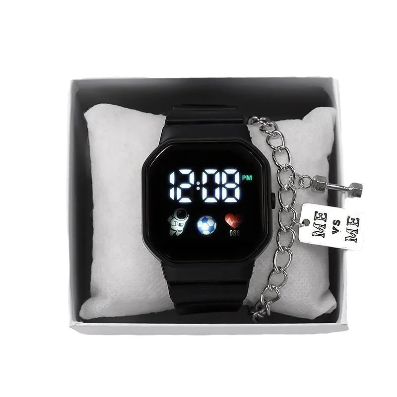 Reloj deportivo para niños, relojes digitales LED, correa de silicona para astronauta, reloj de pulsera electrónico resistente al agua para niños y niñas, regalos
