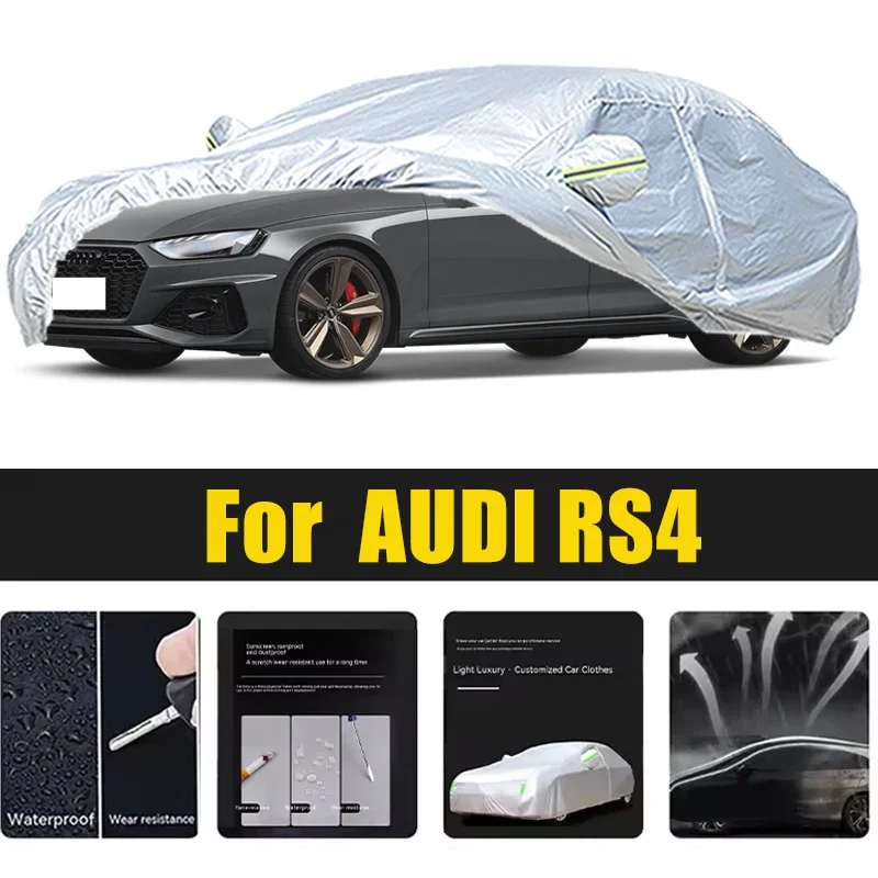 

For AUDI RS4 Car Cover Outdoor Protection Covers Snow Sunshade Waterproof Dustproof Exterior UV Car Accessories Auto