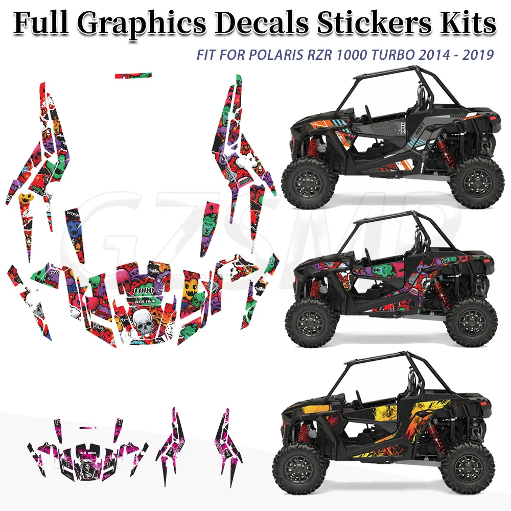 Background Stickers Kit Fit For RZR 1000 TURBO 2014 2015 2016 2017 2018 2019 UTV Background Decoration Graphics Decals Stickers