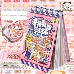 MINKYS Snack Foods 66 Sheets 1700 Stickers Kawaii Scrapbooking Stickers Journal Decorative Sticker Accessories Stationery