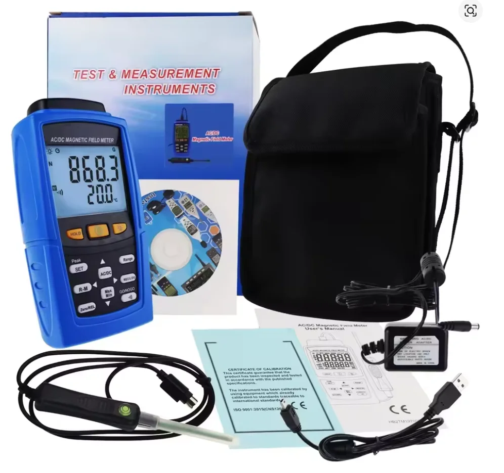 TM-197 AC / DC Gaussmeter Magnetic Field 3000mT (30000 Gauss) Strength Meter Tes