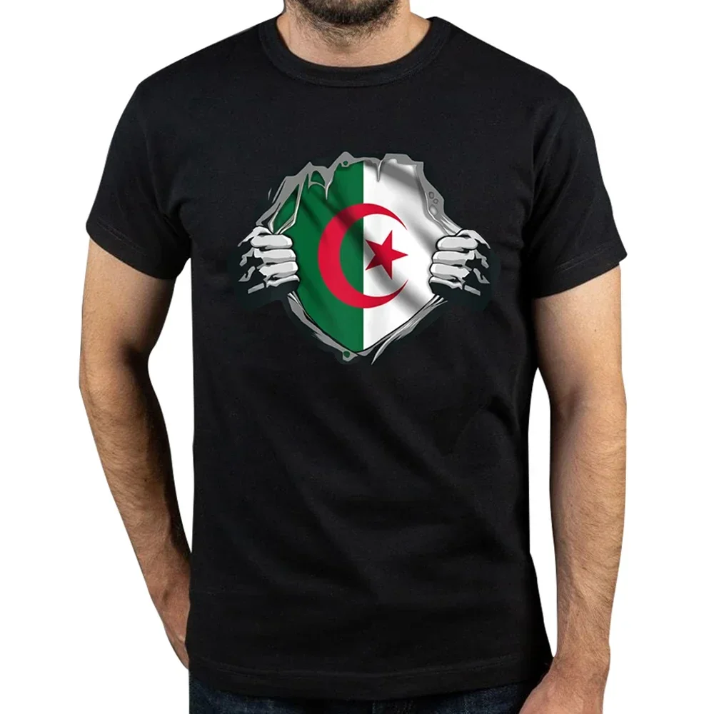 Funny Algeria Algerian Flag Pround T Shirts Graphic Cotton Streetwear Short Sleeve Birthday Gifts Summer Style New T-shirt 2024