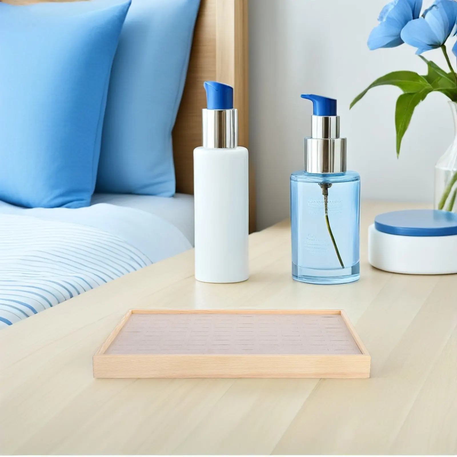 

Jewelry Tray Wooden 100 Slots Soft Inner Ring Display Organizer Storage Tray for Rings Earrings Jewelry Trays for Display