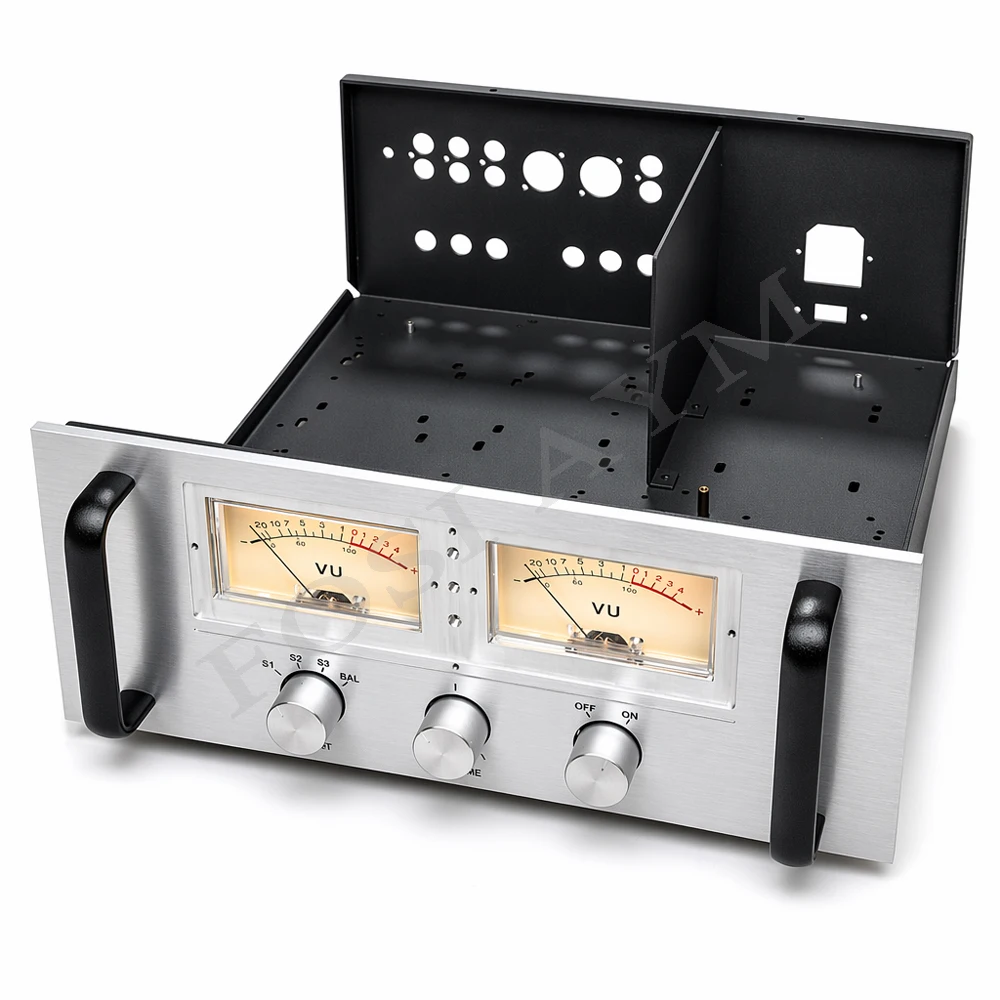 FOSI AYM 390x330x150mm AN M2 Aluminum Amplifier Chassis VU Meter Tube Pream Case Compatible AN P1 P2 KIT-4 Audio Enclosure - view 3