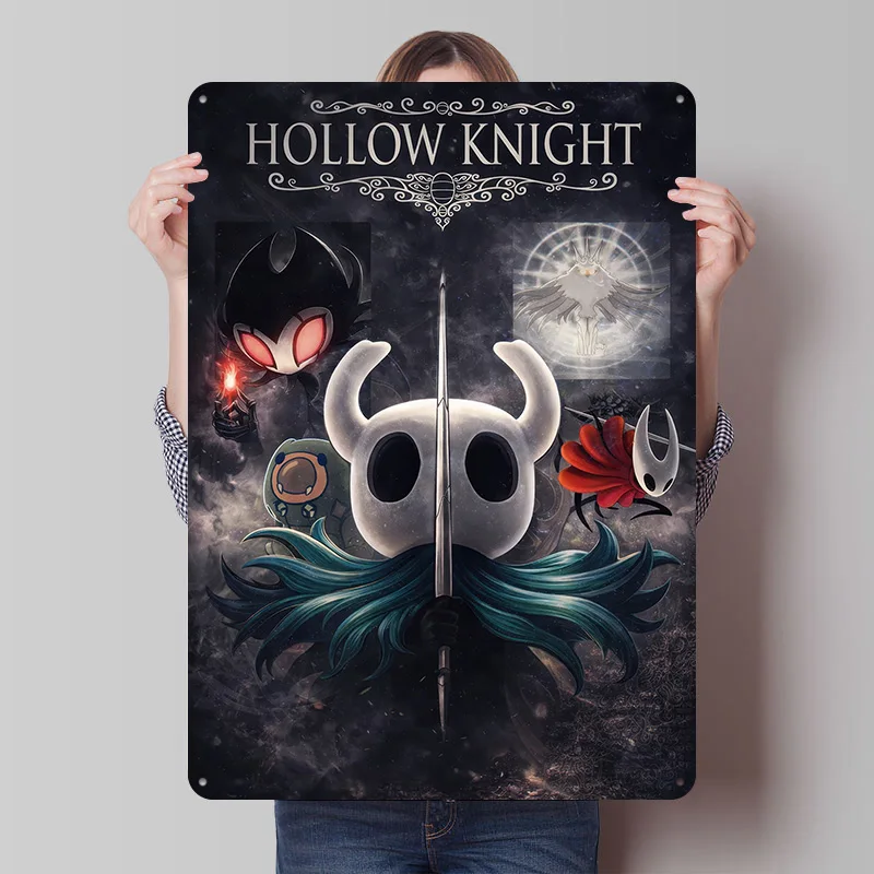 

Hollow Knight Game Tinplate Poster Custom Wall Art Vintage Metal Signs Retro Tin Plaque for Decoration Home Decorations House