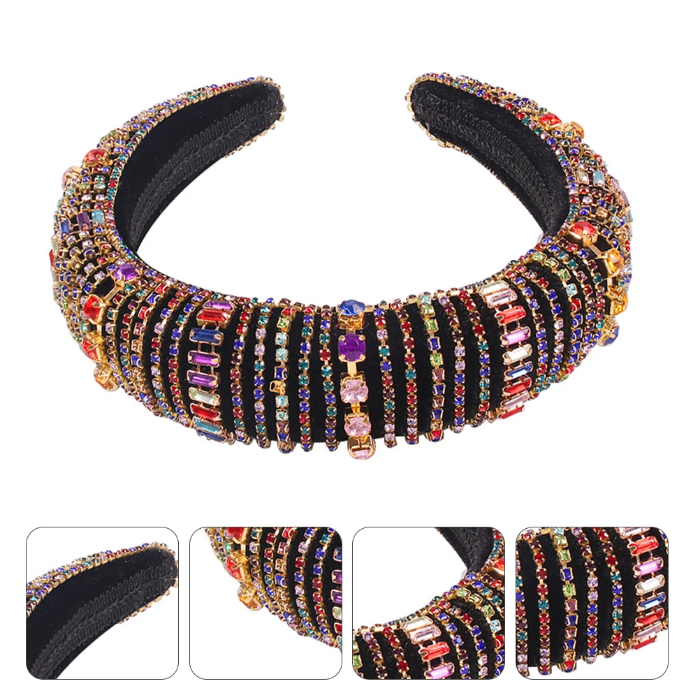 

Full Diamond Rhinestone Headb Women Lightweight Durable Wedding Party Hair Hoop Pearl Bridal Crown Accessories Hair Tool