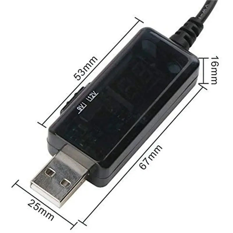 BAAG-20X USB To 9V,5V To 12V Step Up,USB Cable DC 5V Boost To 9V 12V Voltage Converter 1A Step-Up Volt Transformer Power Line