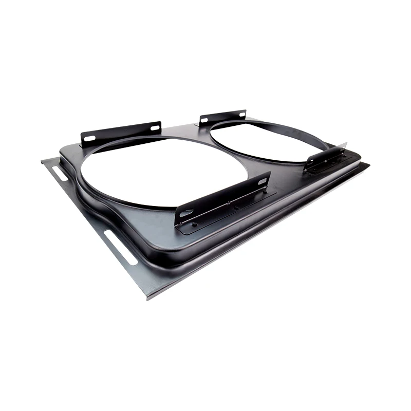 14'' x 23'' Universal Auto Air Conditioner Condenser Cover Radiator Fan Hood Electronic Fan Mounting Iron Bracket