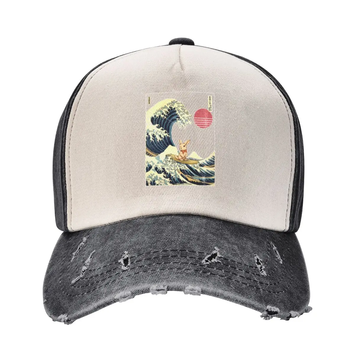 Rabbit Kanagawa Japanese Surfing Wave Baseball Cap Rugby Snap Back Hat Luxury Man Hat Golf Boy Women's