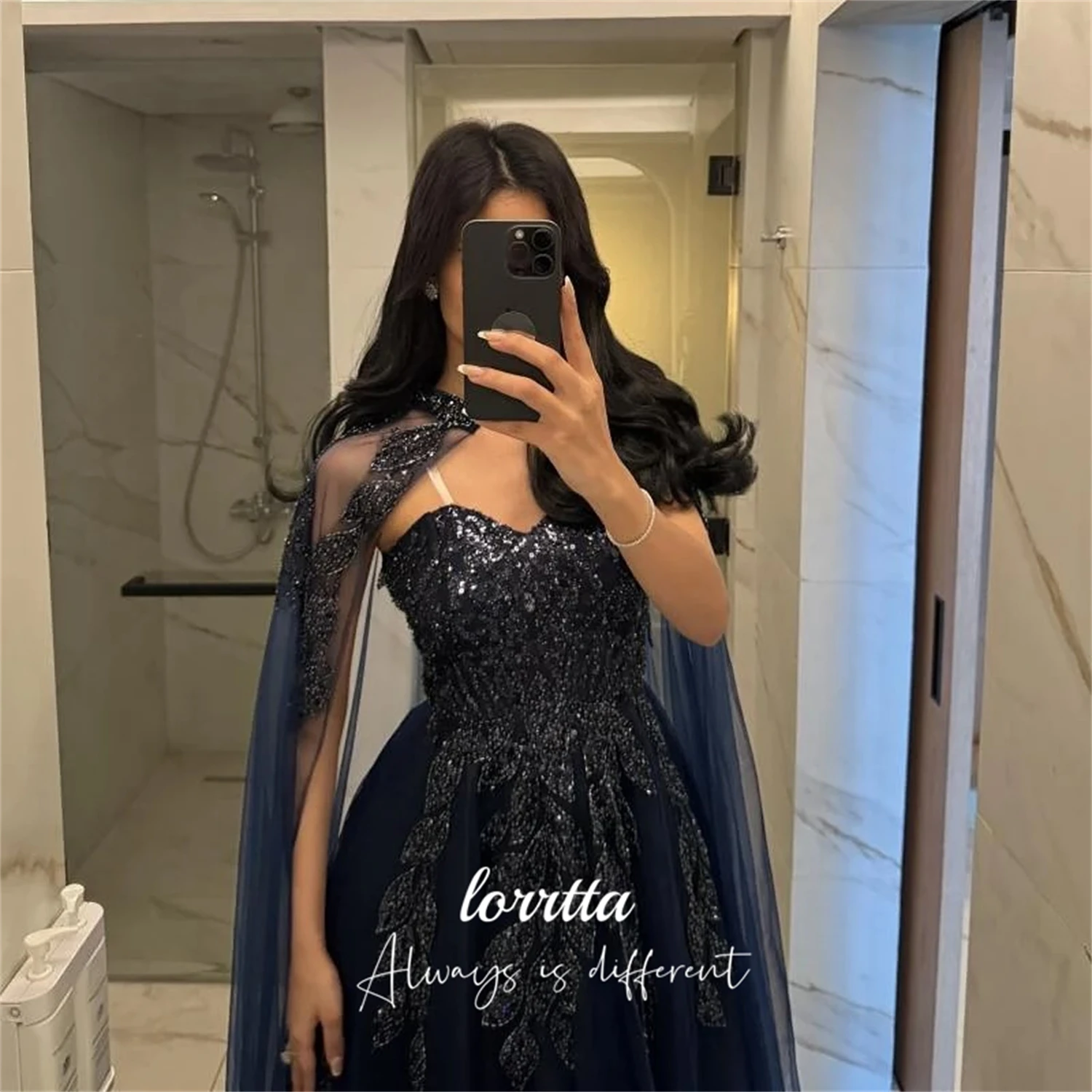 

Lorrtta Customized Cocktail Dress Dresses Gala Elegant Dresses for Guest Wedding Party Dress for Wedding Guest Elegant Dark Blue