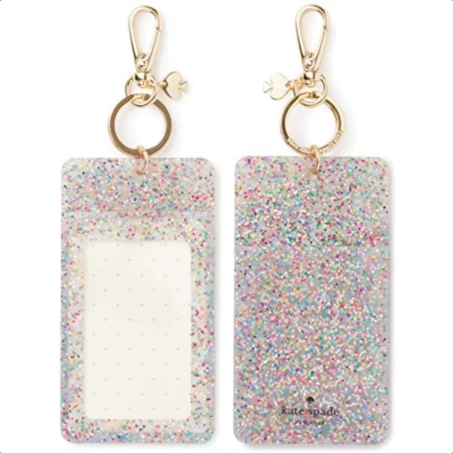 

Id Badge Clip Key Chain Sparkle Silicone Keychain Accory and Suitcase Identifier Multi Glitter